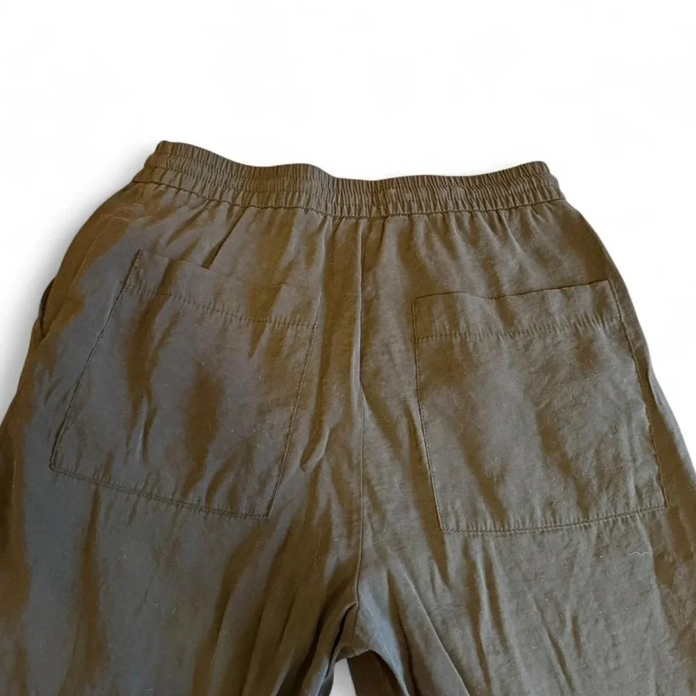 Zara Black Linen Trousers, Drawstring Summer Pants, Women's Size XS